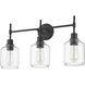 Asheville 3 Light 25 inch Matte Black Vanity Light Wall Light